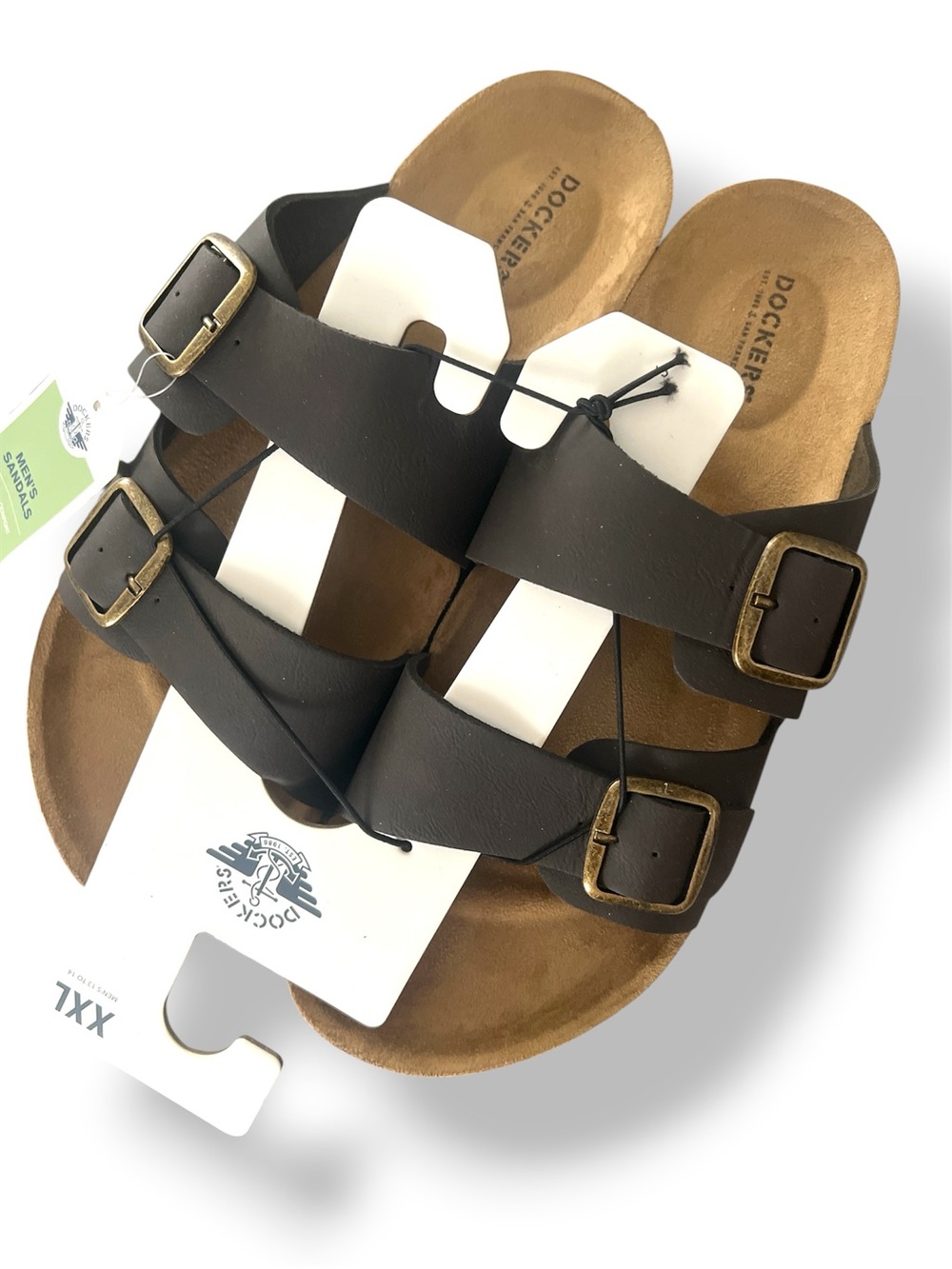 Dockers Levi’s Dark Brown Double Buckle Slide Sandals